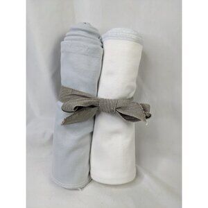 Under the Nile Baby Blanket Lot of 2 Organic Cotton White Gray